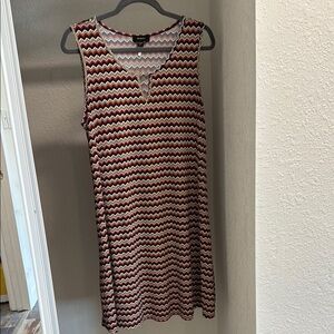 ⭐️3/$20 bundle ⭐️Espresso Sleeveless Dress Chevron Design Soft Textured Fabric